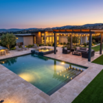 Complete Bay Area backyard with pool deck pavers pergola and outdoor kitchen — pool deck paver cost Bay Area homeowners full transformation