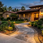 Finished stone paver walkway leading to a front entrance in Pinole, CA